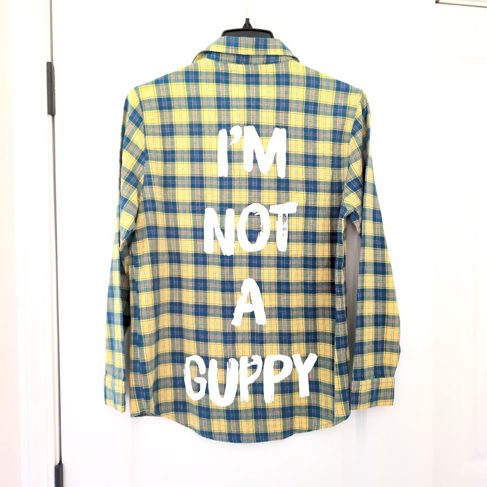 Size Small Cakeworthy Disney Plaid Shirt Little Mermaid "I'm not a guppy"